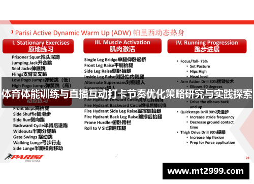 体育体能训练与直播互动打卡节奏优化策略研究与实践探索