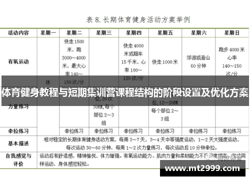 体育健身教程与短期集训营课程结构的阶段设置及优化方案